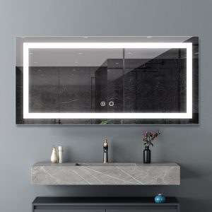 51英寸右向转角长方形LED浴室镜 UNO-ML-0322-B-SLV-L 主图